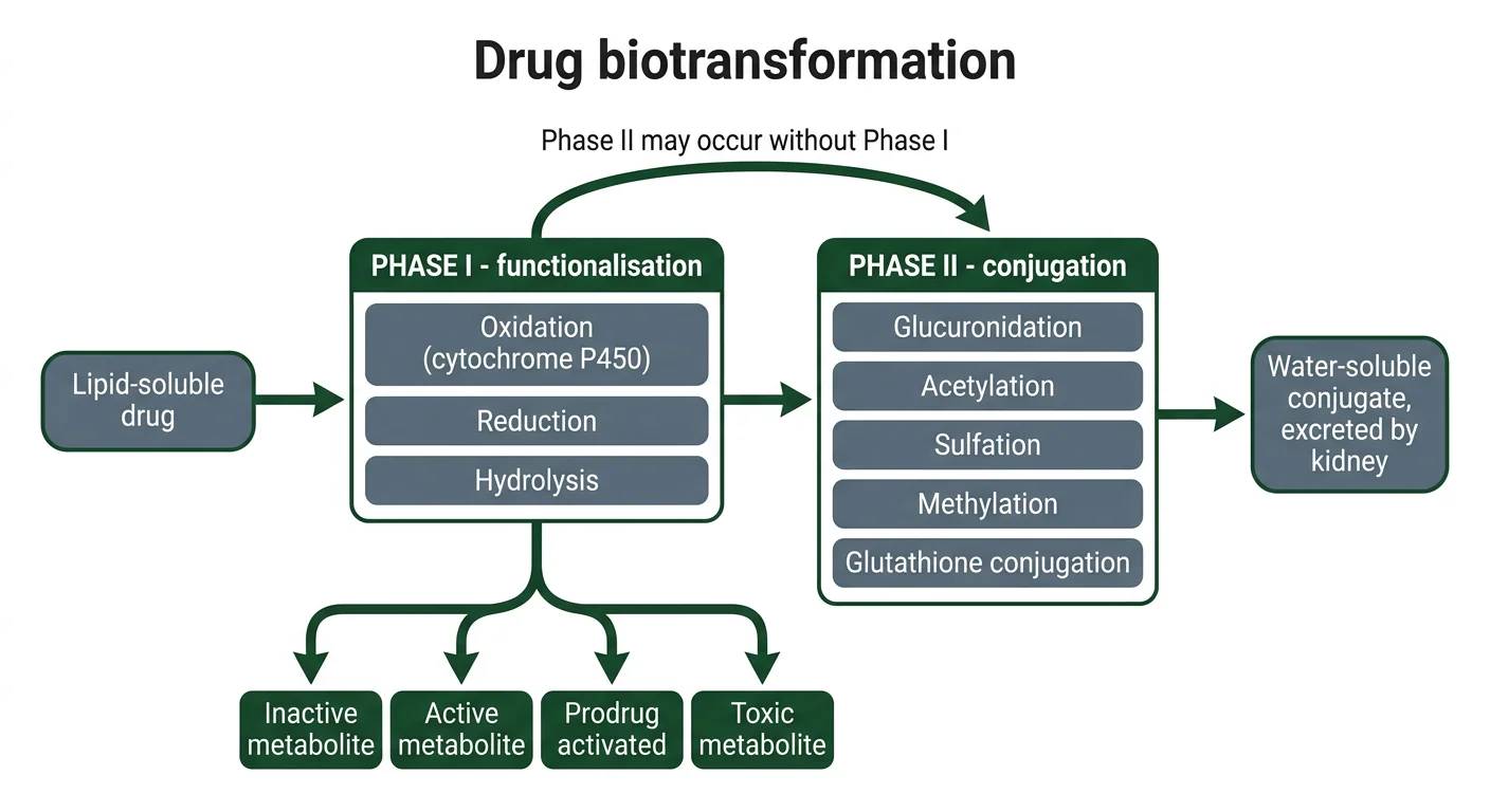 Figure 1 — Phase I and Phase II biotransformation