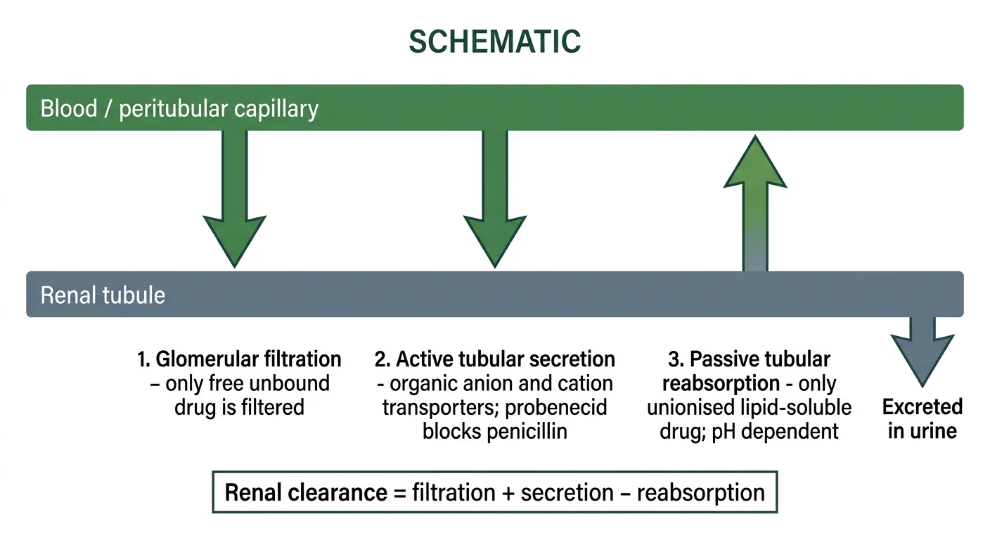 Figure 4 — Renal handling of drugs