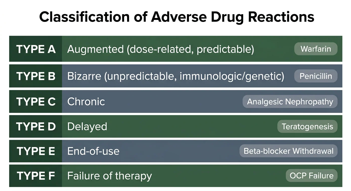 Figure 1 — Classification of adverse drug reactions (Type A–F)