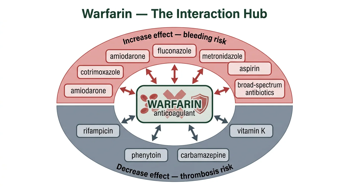Figure 2 — Warfarin as the interaction hub