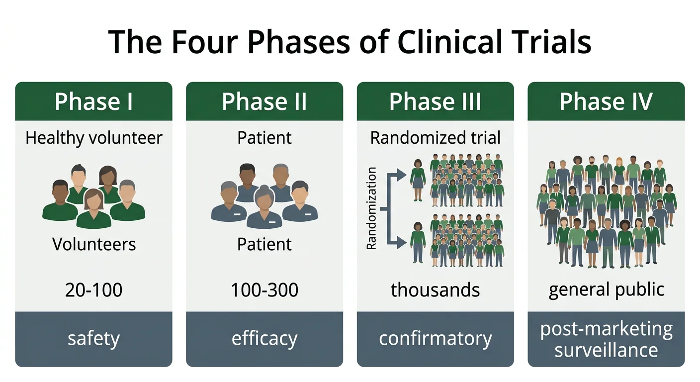 Figure 3 — The four phases of clinical trials