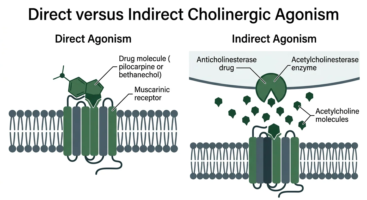 Figure 1 — Direct versus indirect cholinergic agonism