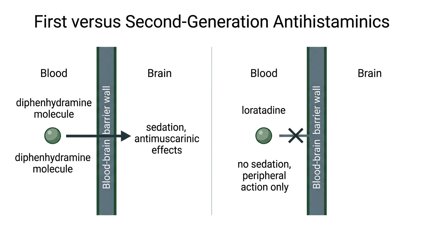 Figure 2 — First versus second-generation antihistaminics
