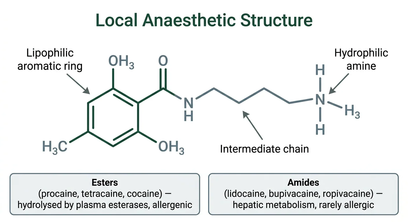 Figure 1 — Local anaesthetic structure and classification