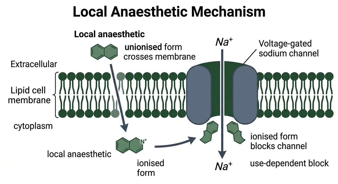 Figure 2 — Sodium channel blockade mechanism