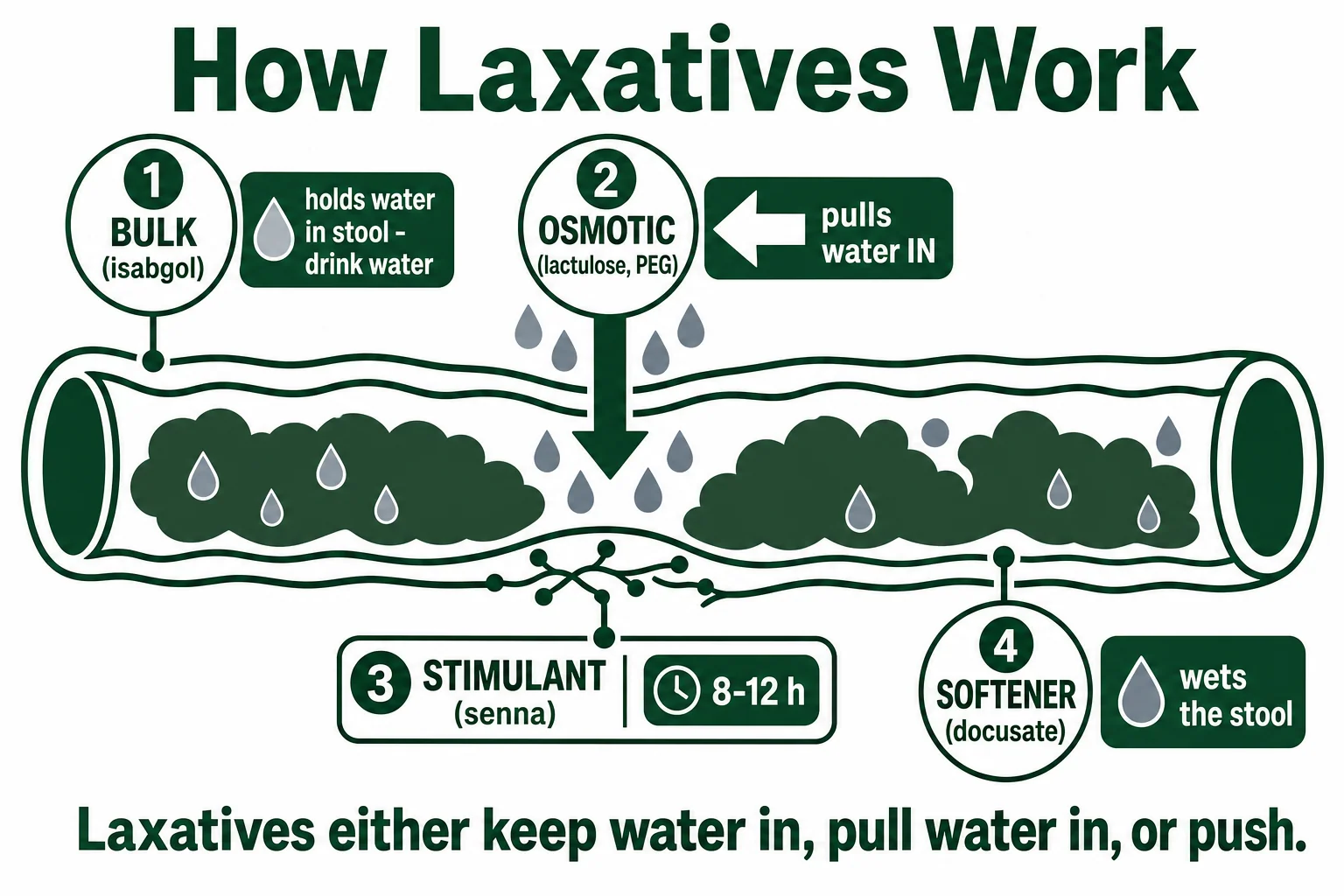 Laxative mechanism map